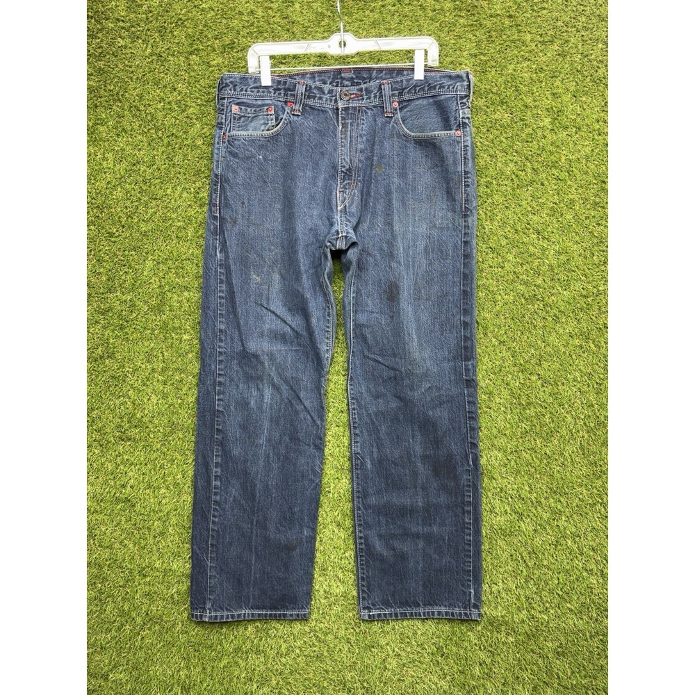 Levis 569 Jeans Mens 36x32 Loose Baggy Relaxed Flap Pocket Casual Dark Wash